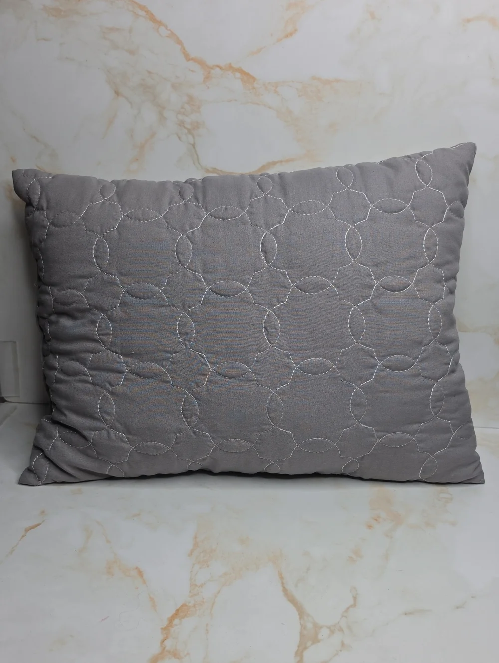 Gray Quilted Decorative Pillow - Neutral Accent